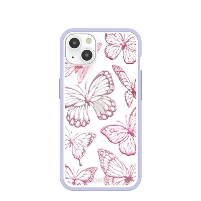 Clear Butterfly Effect iPhone 13 Case With Lavender Ridge