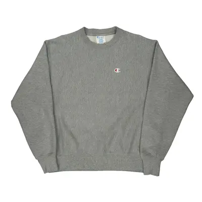 Reverse Weave Champion Sweatshirt - Large Grey Cotton Blend