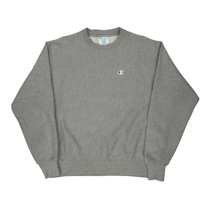 Reverse Weave Champion Sweatshirt - Large Grey Cotton Blend
