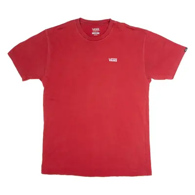 VANS Mens T-Shirt Red Crew Neck L