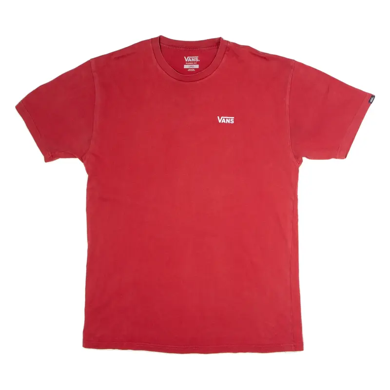 VANS Mens T-Shirt Red Crew Neck L