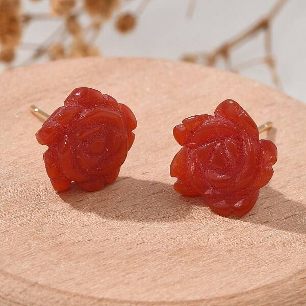 Brass Cat Eye Stud Earrings
