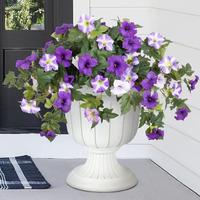Artificial Fake Flowers Plants for Outdoor Decoration, Faux Petunias Silk Flower, Artificial Mixed Flower, Decorative UV Resi...
