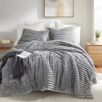 Regency Heights Comforter Set, Microfiber Reverse, Lightweight, Super Soft Ribbed Velvet Comforter, 2 Shams, All Season Beddi...
