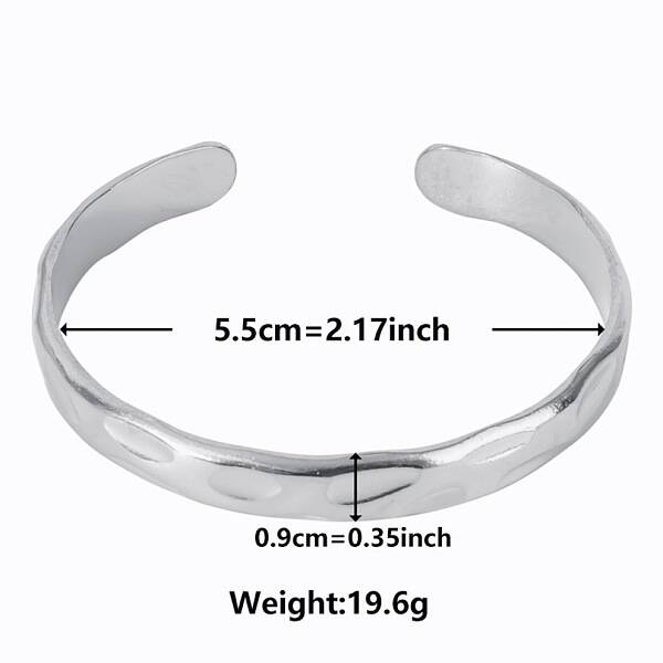 Non-Tarnish Stylish European and American Texture 304 Stainless Steel Cuff Bangles for Women
