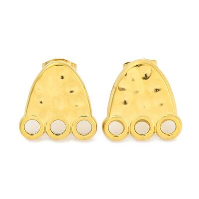 Ion Plating(IP) 304 Stainless Steel Footprint Stud Earrings