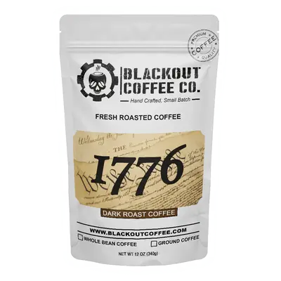 1776 Dark Roast Coffee by Veterans -  Whole Bean - Fresh Roasted Coffee - American Coffee Company, Ground