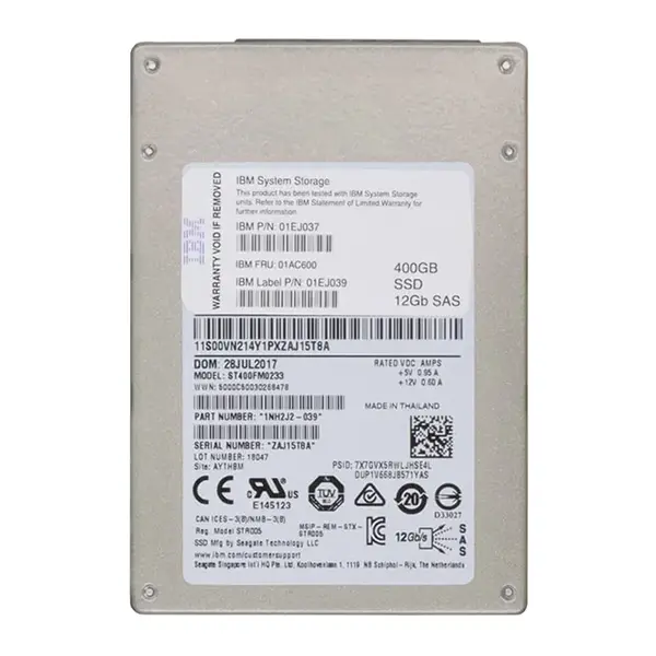 01AC600 IBM 400GB Multi-Level Cell SAS 12Gb/s 2.5-Inch Solid State Drive for Storwize V5030