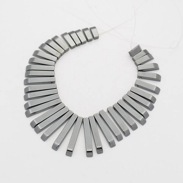 Electroplated Non-magnetic Synthetic Hematite Graduated Bead Strands