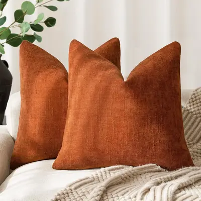 Solid Color Chenille Throw Pillow Cover, 1 Count Soft Comfortable Pillow Cover without Filler, Household Decoration Supplies ...