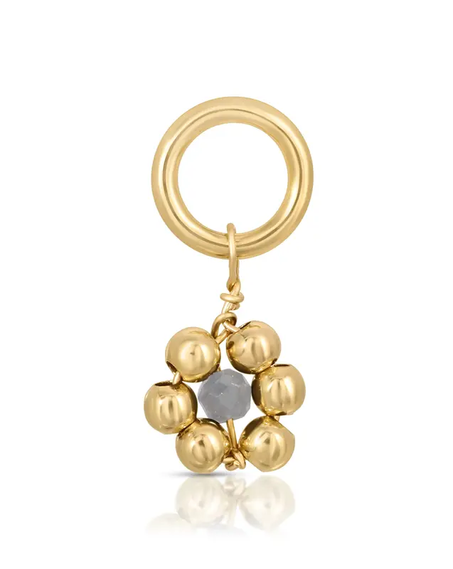 Flowercita March Aquamarine Charm | Metal Color: Gold