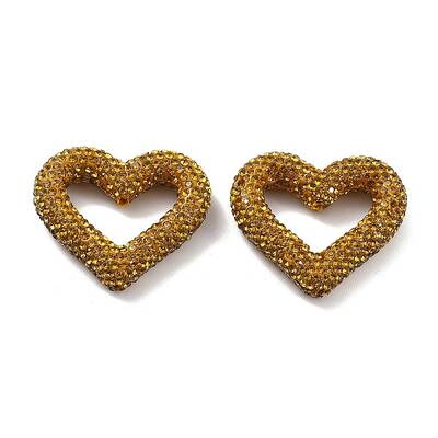 Heart Shape Polymer Clay Rhinestone Beads