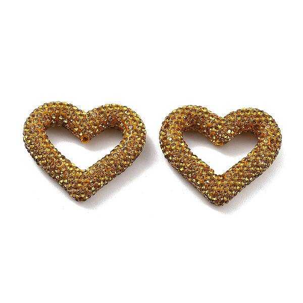 Heart Shape Polymer Clay Rhinestone Beads