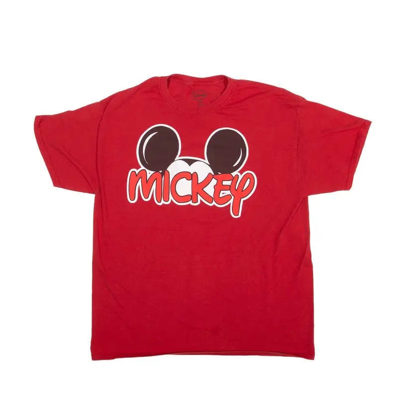DISNEY Mickey Mouse T-Shirt Red Short Sleeve Mens XL
