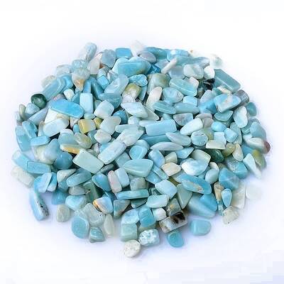 Natural Flower Amazonite  Tumbled Chips