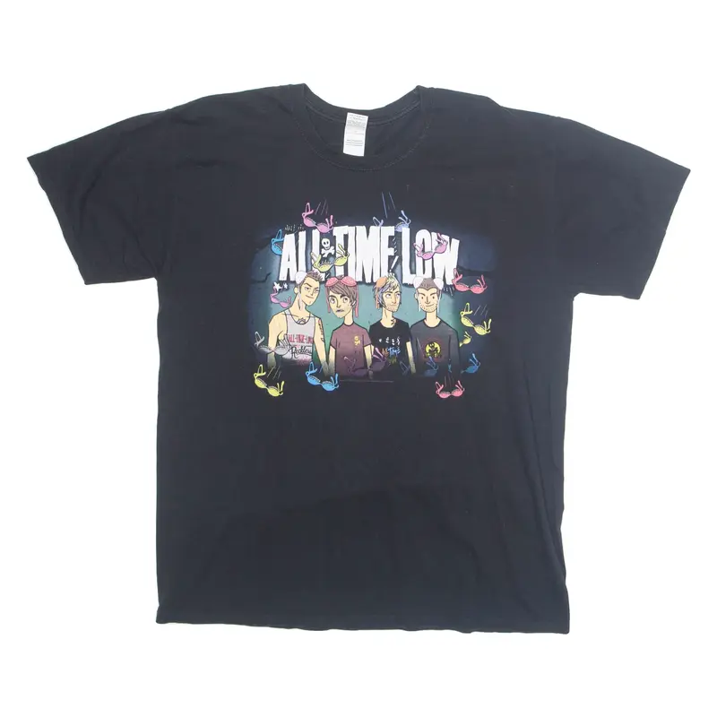 GILDAN All Time Low Mens Band T-Shirt Black USA XL