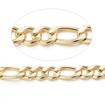 PVD Vacuum Plating 304 Stainless Steel Figaro Chains