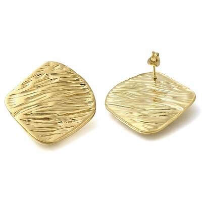 Ion Plating(IP) 304 Stainless Steel Nuggets Stud Earrings