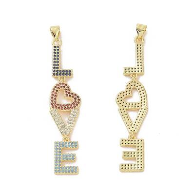 Brass Micro Pave Colorful Cubic Zirconia Big Pendants