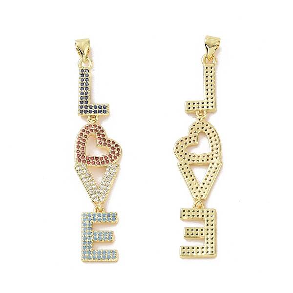 Brass Micro Pave Colorful Cubic Zirconia Big Pendants