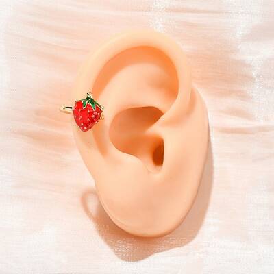 Brass Enamel Cuff Earrings