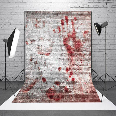 Red Hand Print Brick Wall Party Photoshoot Backdrop - Aperturee
