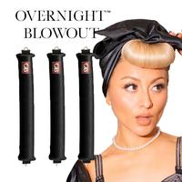 Authentic Overnight Blowout Classic 3 Rod Set (scarf NOT included) Heatless Haircare Velvet Material Easy Hook Lock Design US...