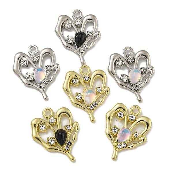 Rack Plating Alloy Rhinestone Pendants