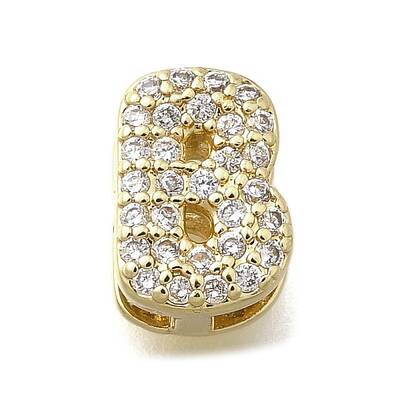 Brass Micro Pave Cubic Zirconia Letter Multi-Strand Links