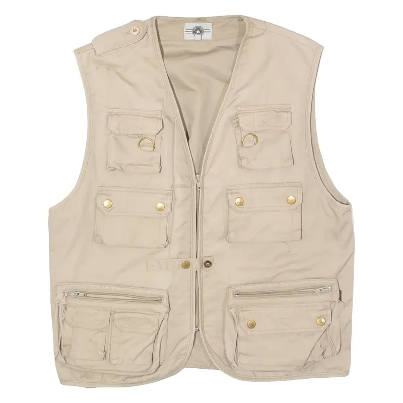 ARMY TEX Utility Mens Gilet Beige Twill M