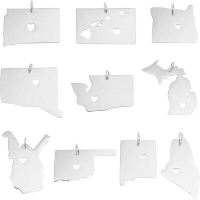 10Pcs 10 Style 201 Stainless Steel Pendants