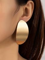 Women's Punk Style Oval Shape Stud Earrings, 1 Pair Vintage Trendy Stud Earrings, Chic Gorgeous Jewelry As Gift for Girlfrien...