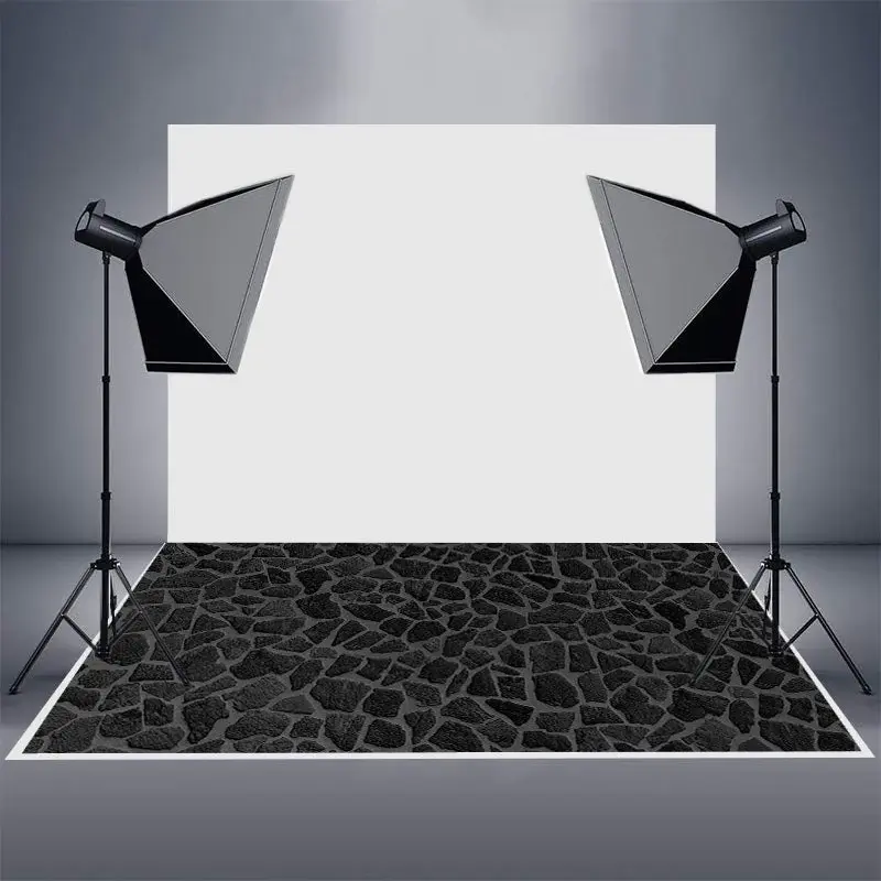 Black Caved Grey Gravel Texture Rubber Floor Mat - Aperturee