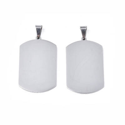 304 Stainless Steel Rectangle Big Pendants