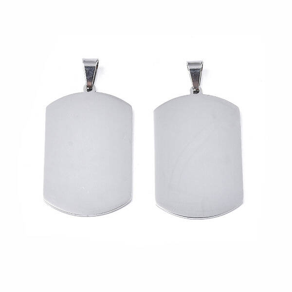 304 Stainless Steel Rectangle Big Pendants