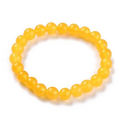 Dyed Natural Jade Beads Stretch Bracelets