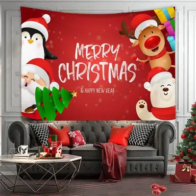 Color Balloon Merry Christmas Art Decor Wall Tapestry - Aperturee