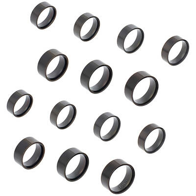 14Pcs 7 Size 304 Stainless Steel Plain Band Rings Set