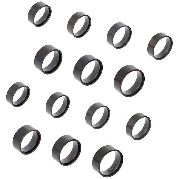 14Pcs 7 Size 304 Stainless Steel Plain Band Rings Set