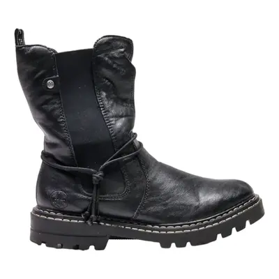 RIEKER High Boots Black Leather Womens UK 8