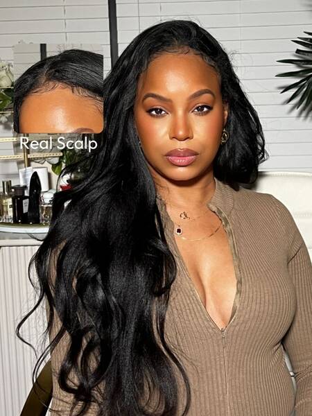 UNice EasiContour V Part Glueless Yaki Wig 150% Density