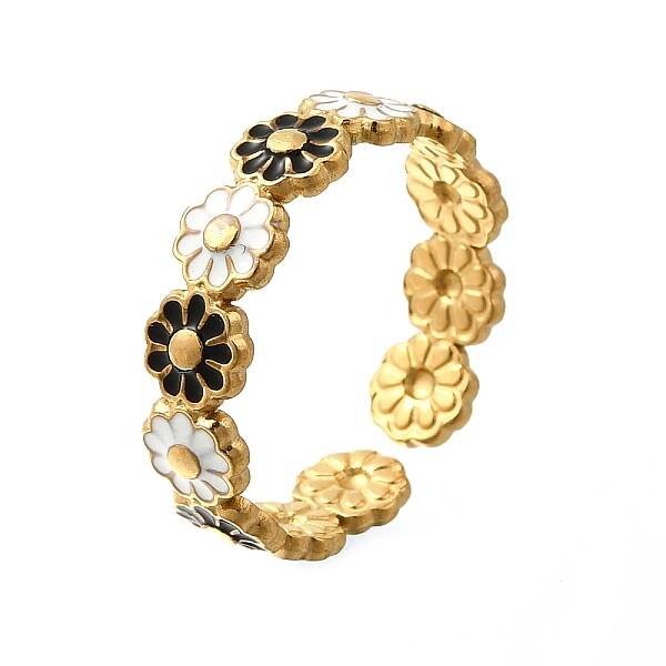 304 Stainless Steel Enamel Open Cuff Rings