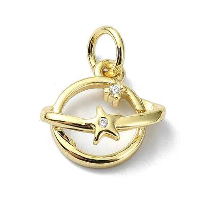 Brass Micro Pave Claer Cubic Zirconia Charms