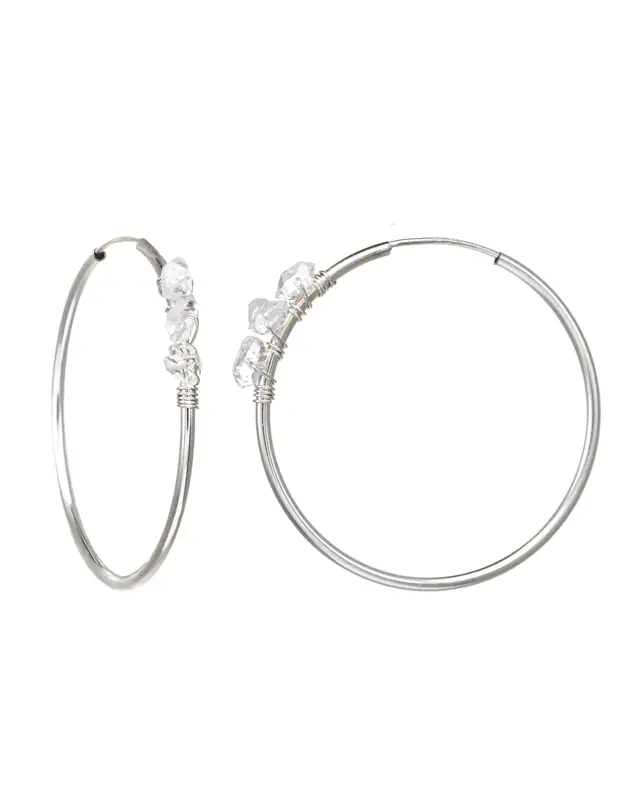 Selena Herkimer Hoop Earrings | Metal Color: Silver