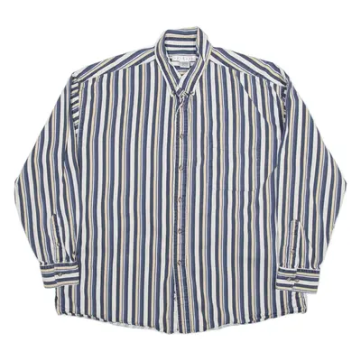 TRIBUTE Shirt Blue Striped Long Sleeve Mens XL
