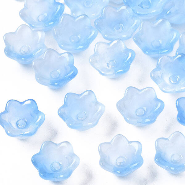 Transparent Two Tone Spray Painted Glass Beads