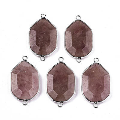 Natural Strawberry Quartz Links Connectors