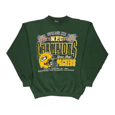 Green Bay Packers Logo 7 Nfl Sweatshirt - Large Green Cotton Blend