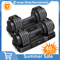 Bearbro 5-25LB / 15-55LB Adjustable Dumbbell for Home Gym Equipment, 5 in 1 Quickly Adjustable Weights Plates and Rack, Hand ...