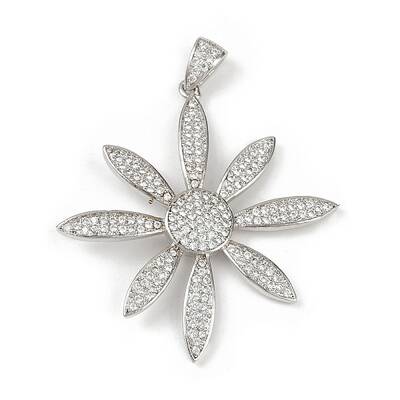Brass Micro Pave Cubic Zirconia Pendants